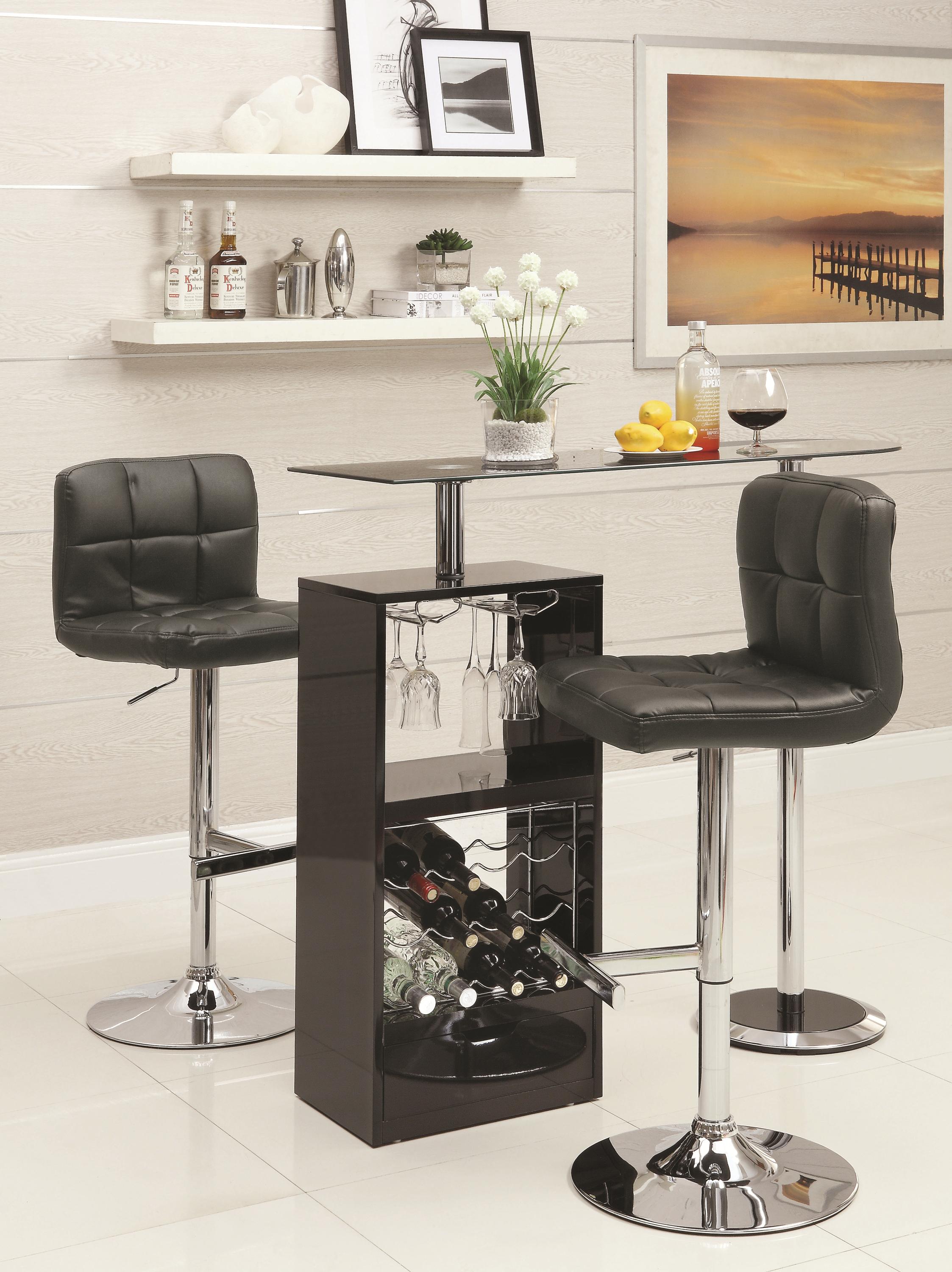 Coaster Bar Units and Bar Tables 120451 Black Bar Table Rife's Home